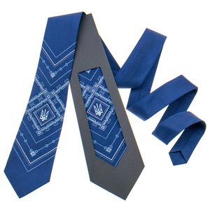 Perfect Embroidered Tie with Tryzub (Trident)