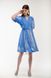 Women's blue dress with white embroidery, XS/S