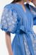 Women's blue dress with white embroidery, XS/S