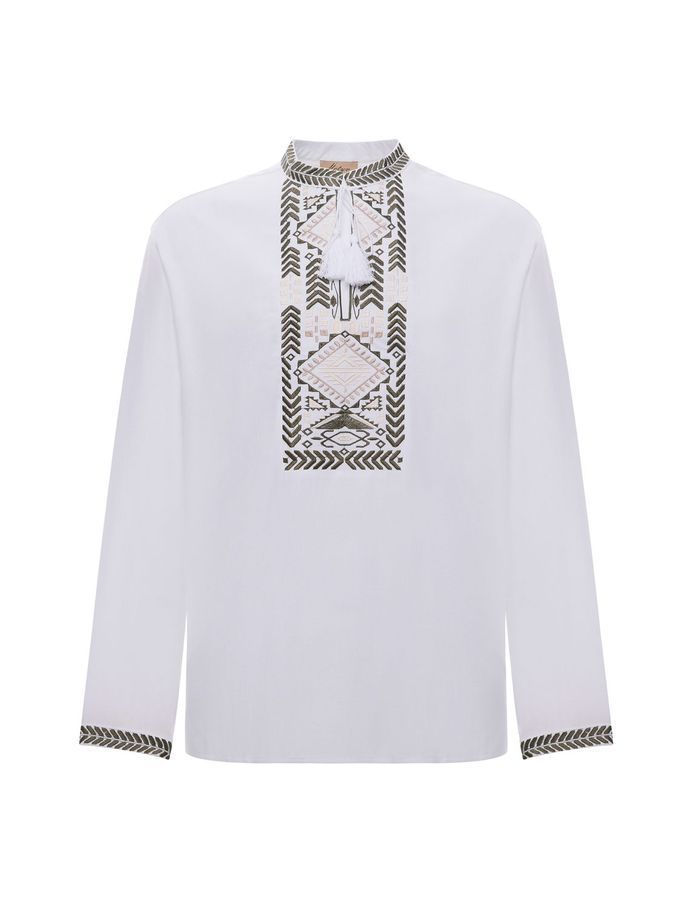 Вишиванка чоловіча "Карпатська", біла, 4XL