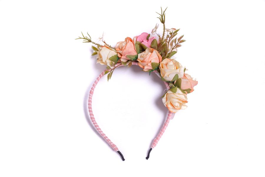 Hairband with Pink Delicate Roses