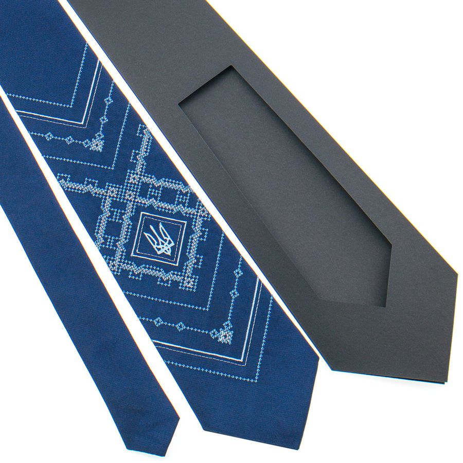 Perfect Embroidered Tie with Tryzub (Trident)