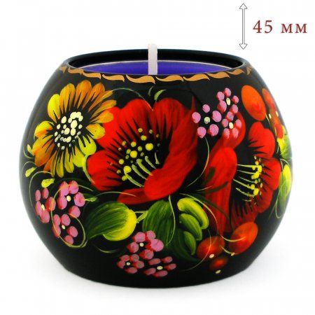 Hand Painted Decorative Petrykivka Candle Holder