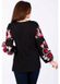 Women's Black Shirt with Red and White Embroidery, XS