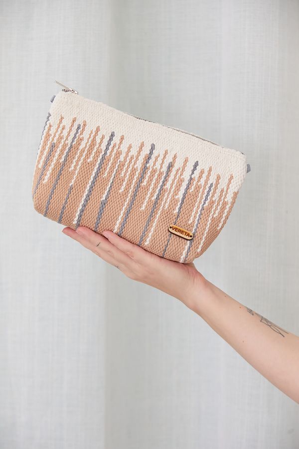 Beige and milk cosmetic bag