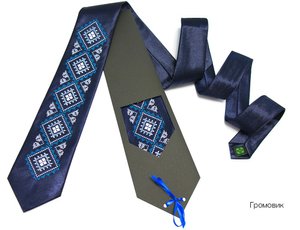Краватка з вишивкою Громовик