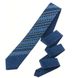 Blue tie with a yellow and blue diagonal pattern