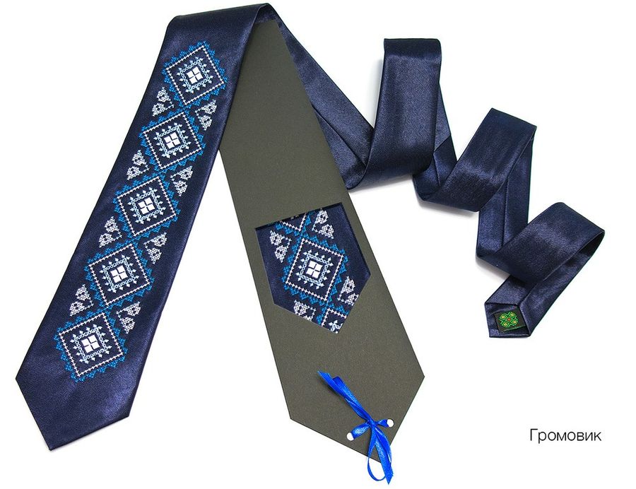Tie with embroidery