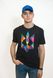 Men's Black T-Shirt with Coloured Tryzub, S