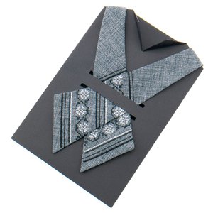 Gray Women's Embroidered Crossover Tie