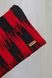 Flat red and black cosmetic bag