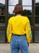 Women's Yellow Shirt with Blue Embroidery, 44