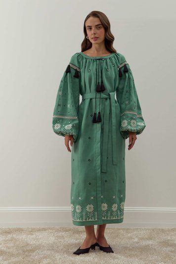 Вишита сукня &laquo;Орія&raquo;, м'ятна, S