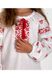 Girls' Embroidered Shirts in White Cotton with Red Ornament, 128