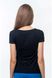Women's Black Embroidered T-Shirt with Blue Ornament, S