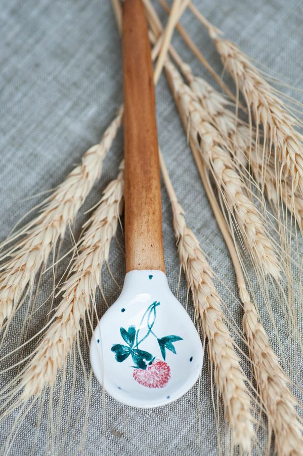 Nature Inspired Ceramic Spoon, Clover