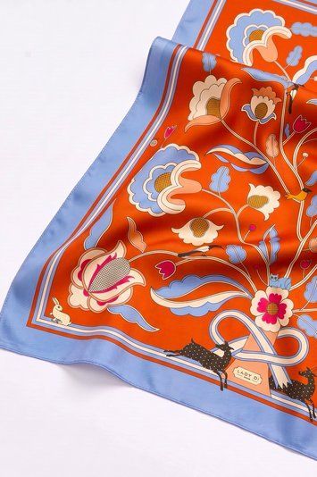 &lsquo;Full Bloom&rsquo; silk headscarf