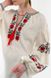 Women's embroidered shirt of milk color with red and black ornament, XS/S