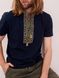 Men's Navy-blue T-shirt with Olive Embroidery, M