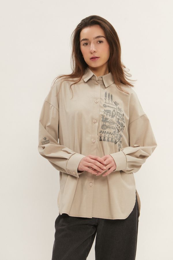 Women's shirt "Oberih", wheat color, XS/S