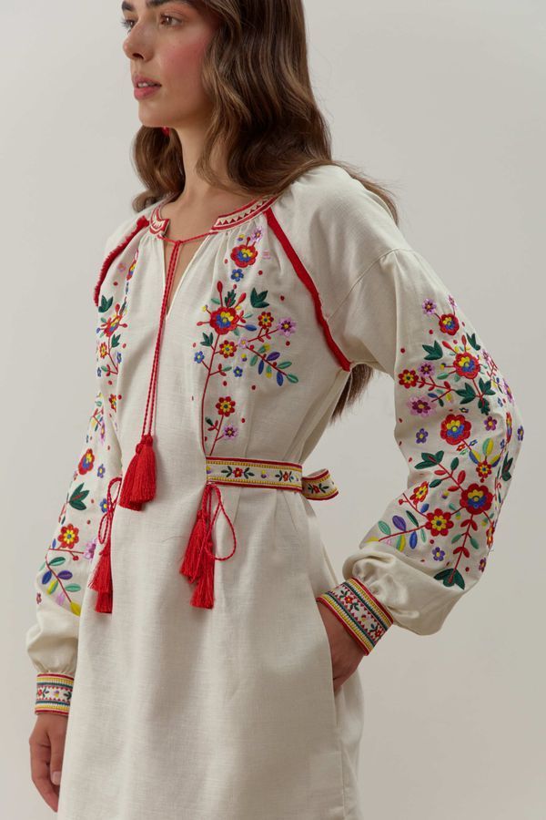 Вишита сукня &laquo;Яворина&raquo;, молочна, XS