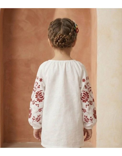 Children's embroidered shirt for girls "Porichka", 80