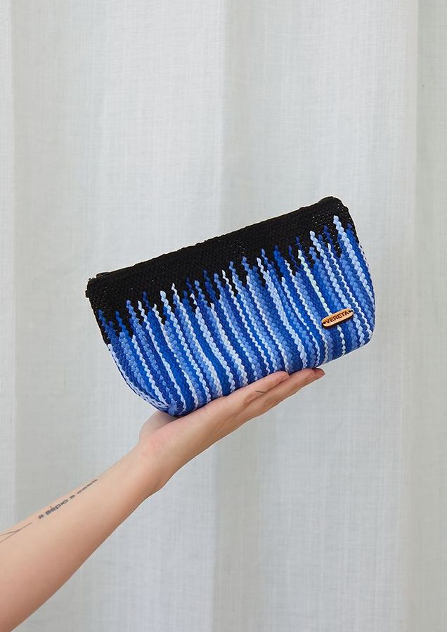 Blue cosmetic bag