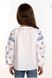 Girls' Embroidered Shirts in White Cotton with Blue Ornament, 152