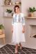 Women's white embroidered dress with tulle, XS