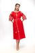 Women's red dress with beige embroidery, XS
