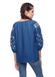 Women's Linen Embroidered Shirt in Dark Blue Color, 44