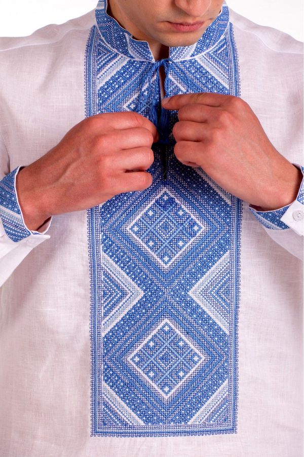 Men's Linen Embroidered Shirt, S