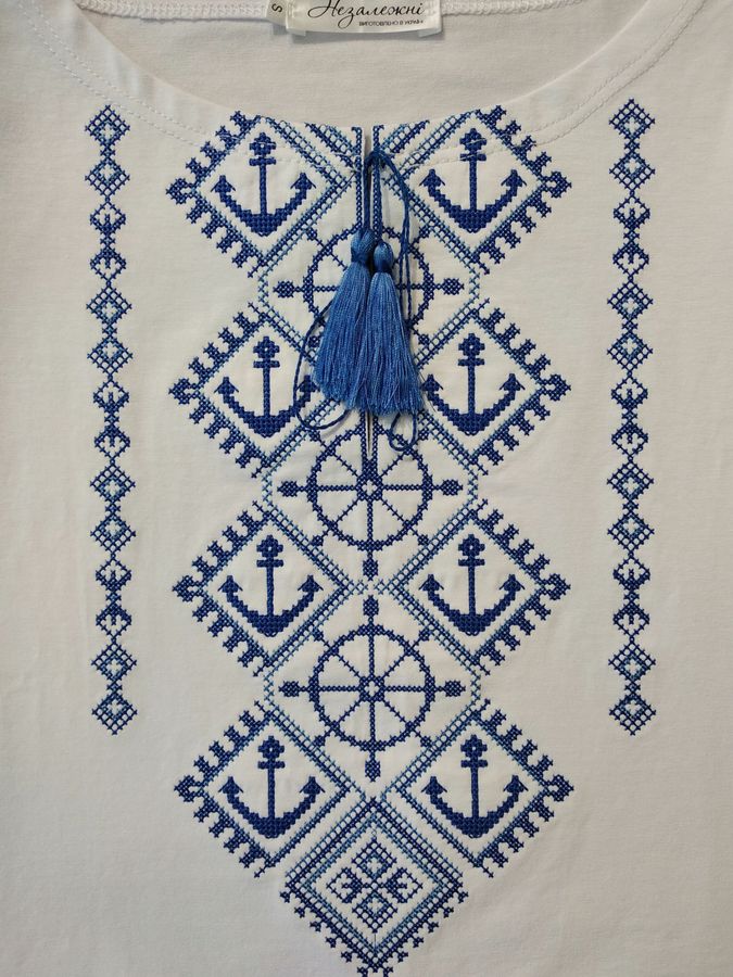Women's Embroidered T-Shirt Odesa Anchor, M