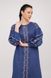 Women's Navy-blue Dress with Blue and Pink Embroidery, 44