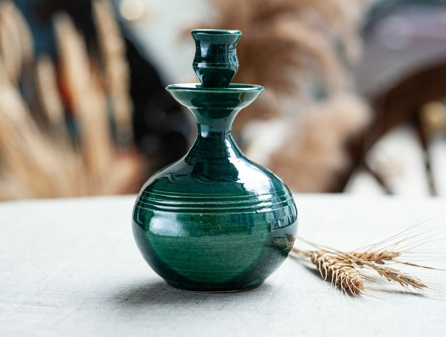 Delicate Candlestick in Green Color