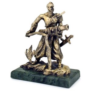 Figurine "Cossack with a cannon-2", silver