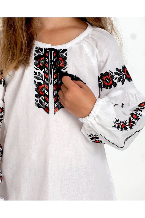 Cotton Embroidered Shirt for Girls, 128