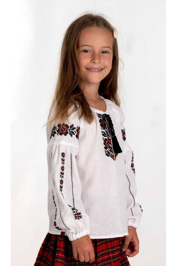 Cotton Embroidered Shirt for Girls, 158