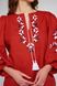 Жіноча вишиванка червоний льон з біло-чорним орнаментом, M