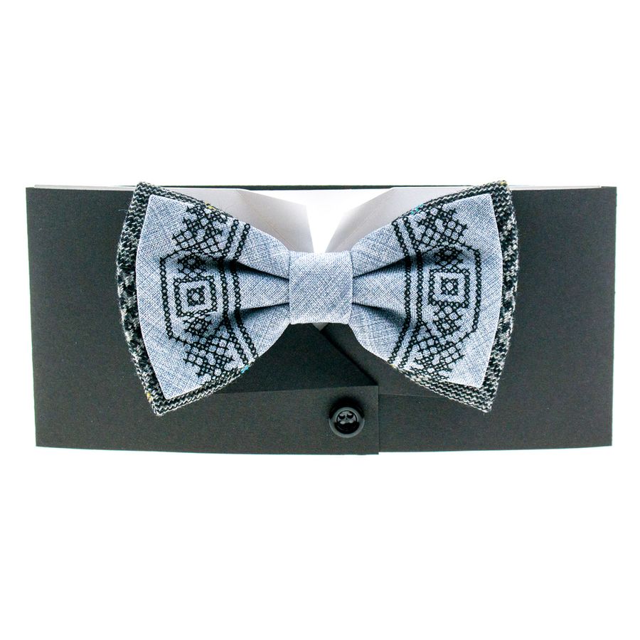 Bow Tie with Black Embroidery