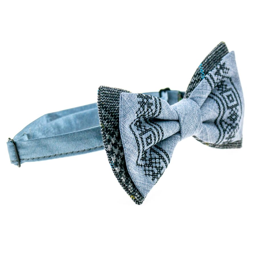 Bow Tie with Black Embroidery