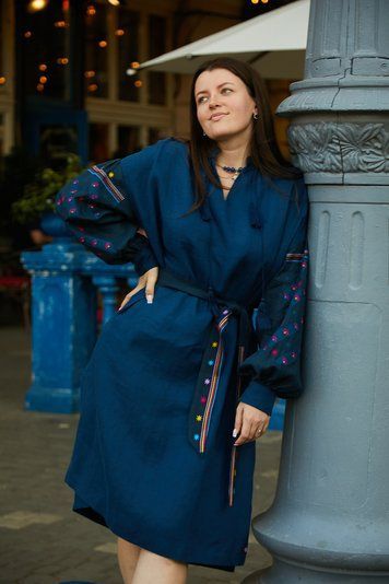 Вишита сукня "Зоряна ніч", S