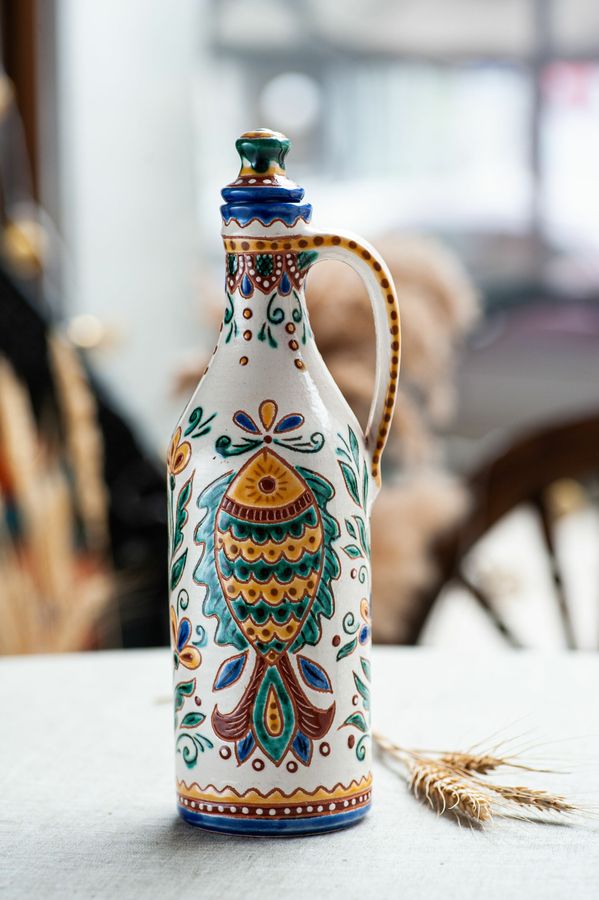 Handmade Сeramic Bottle, Kosiv