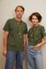 Embroidered Khaki T-Shirt with Flag of Ukraine, S