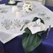 White Linen Embroidered Napkin Set "Lavanda" (Lavender)