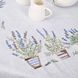 White Linen Embroidered Napkin Set "Lavanda" (Lavender)