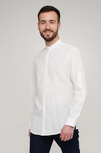 Чоловіча сорочка біла вишивка по білому, 48