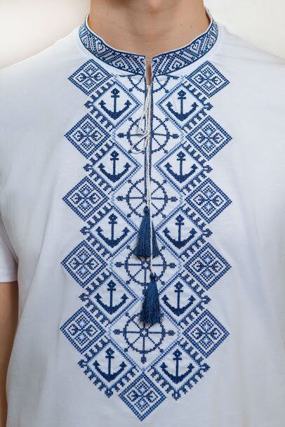 Men's Embroidered T-Shirt Odesa Anchor, M