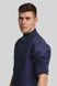 Men's Navy-Blue Shirt with Blue and Black Embroidery, 42