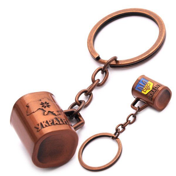 Metal keychain - Mug (bronze)